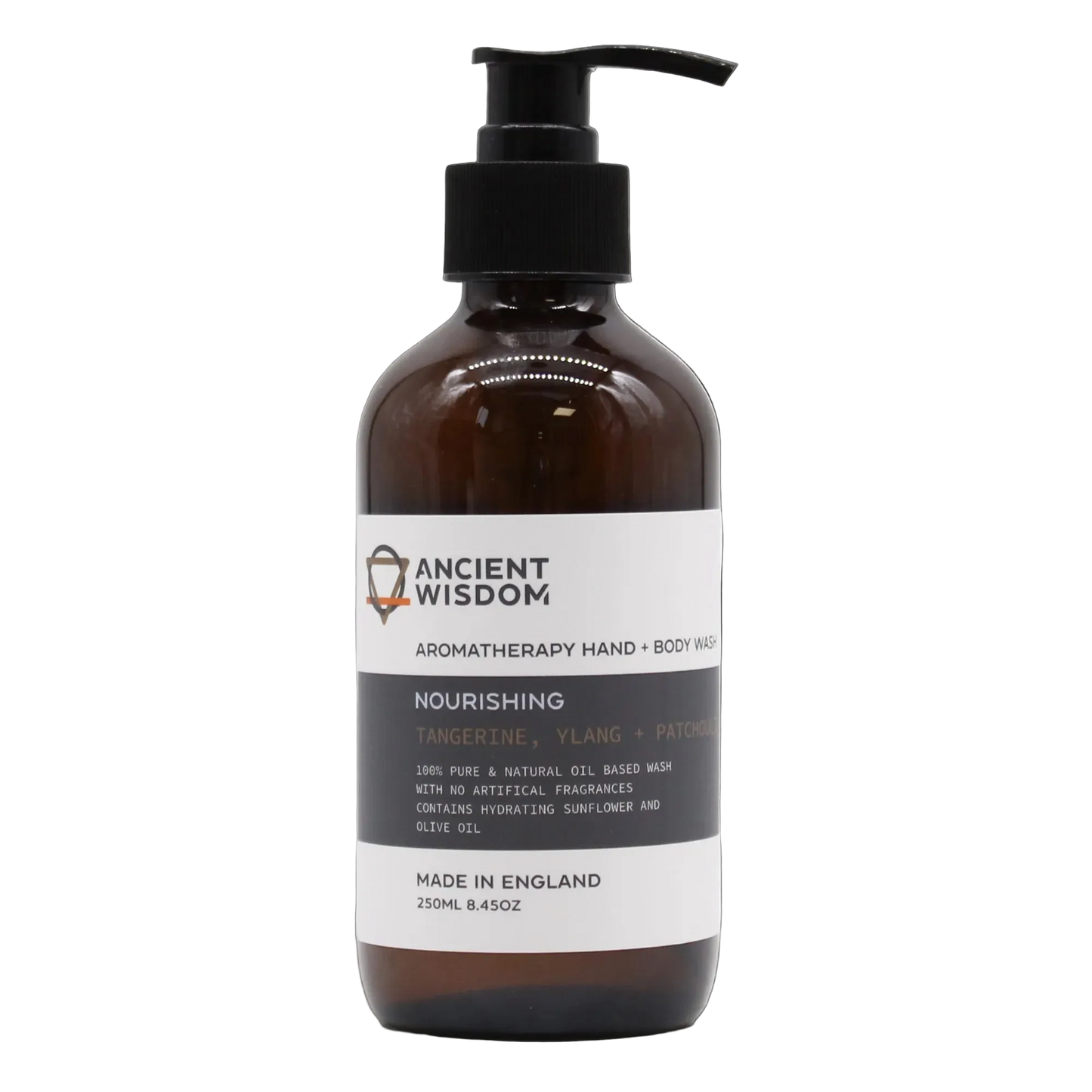 Aromaterapinis rankų ir kūno prausiklis – „Maitinantis“ (Mandarinas, Kvapioji Kananga, Pačiulis)