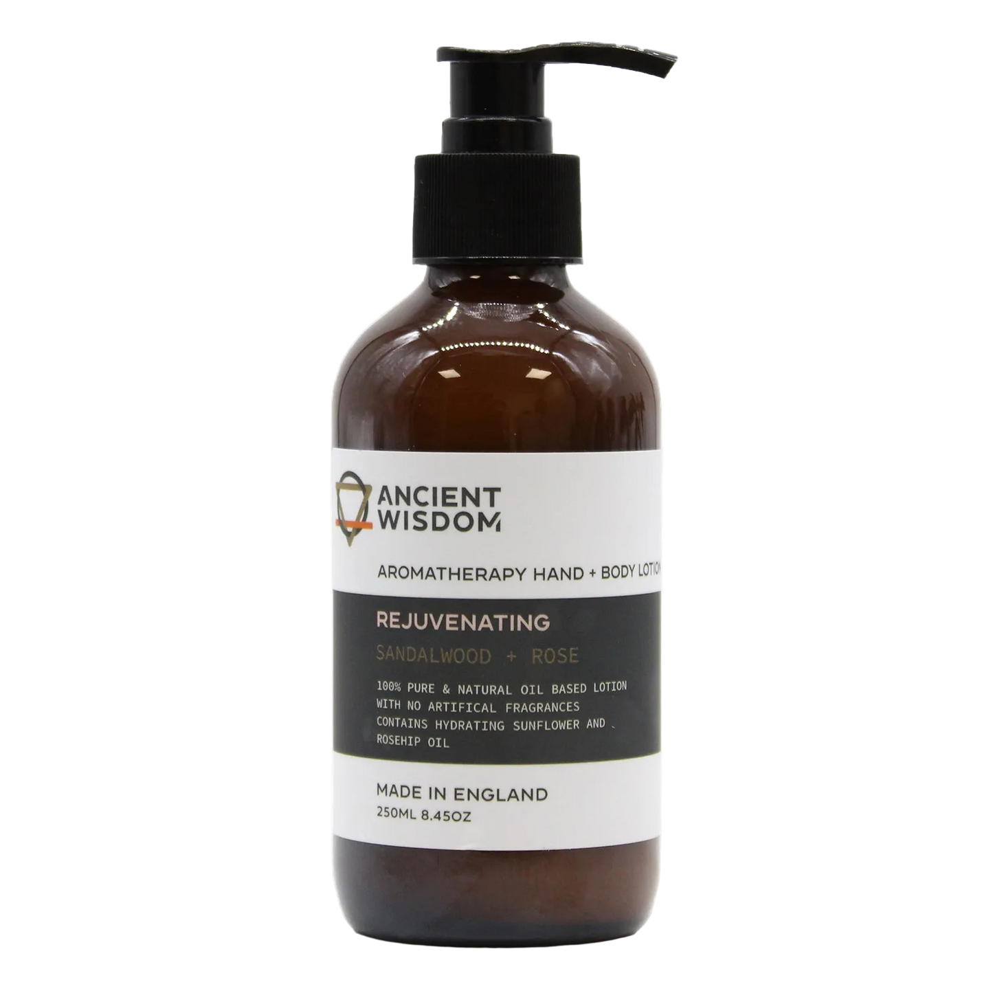 Aromaterapinis rankų ir kūno losjonas – „Jauninamasis“ (Sandalmedis ir Rožė)