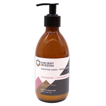 Aromaterapinis Rankų ir Kūno Losjonas – „Avietė ir Granatas“ (300 ml)