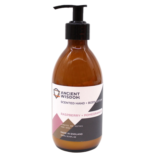 Aromaterapinis Rankų ir Kūno Losjonas – „Avietė ir Granatas“ (300 ml)