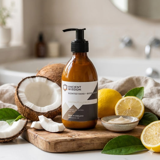 Aromaterapinis Rankų ir Kūno Losjonas – „Kokosas ir Citrina“ (300 ml)